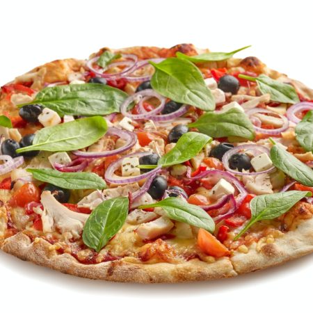 freshly baked pizza